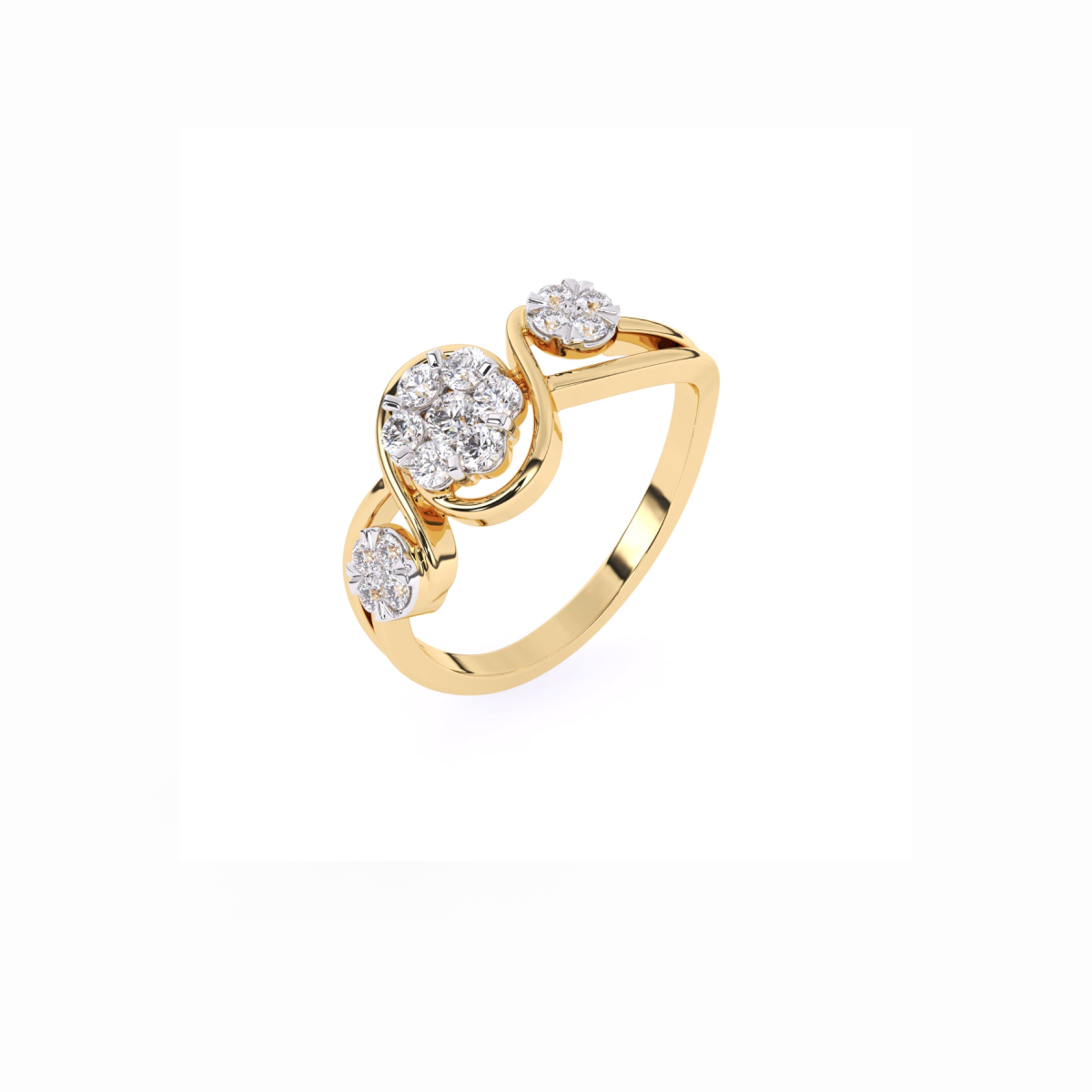 Round Bypass style Lab Grown Diamond Engagement Ring